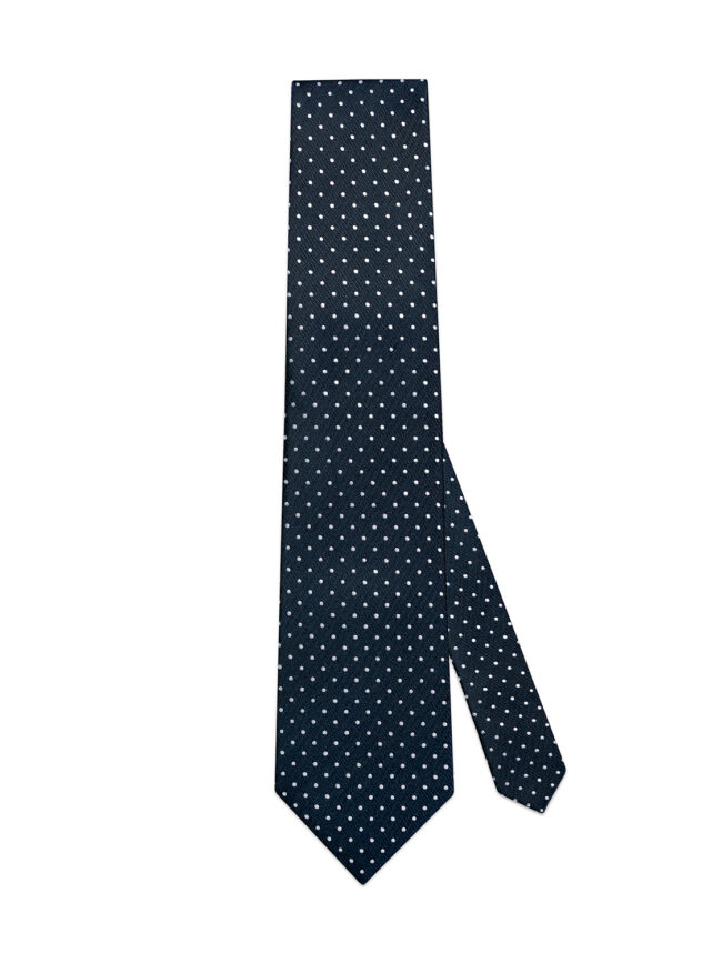 Pin Dot Silk Crepe Tie